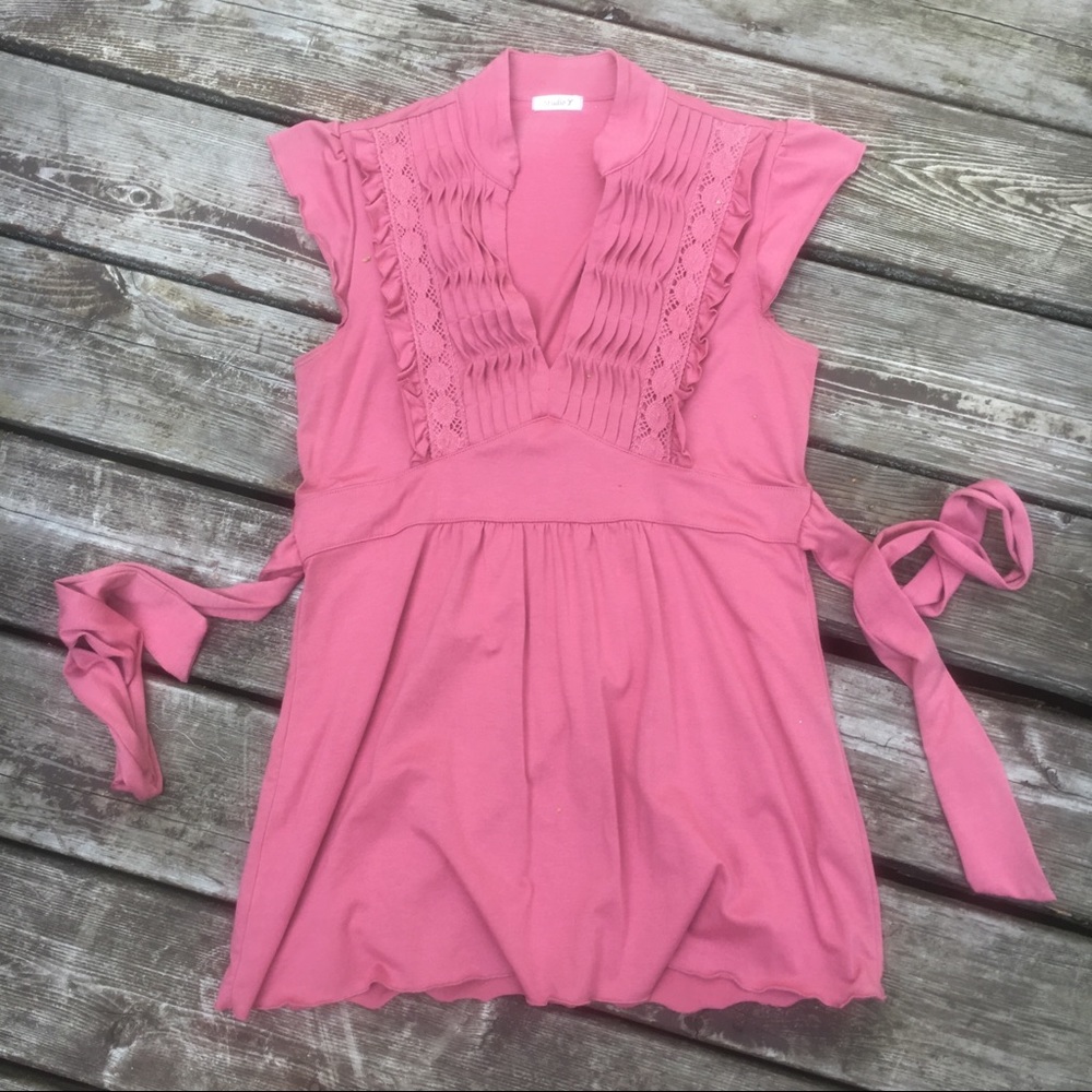 Cap sleeve Tie-back Mauve Top